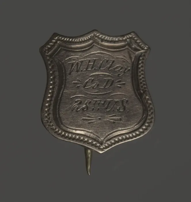 Framed Print : Shield-shaped identification pin for William H. Clay, 1864-65. Creator: Unknown Framed Print : Shield-shaped identification pin for William H. Clay, 1864-65. Creator: Unknown
