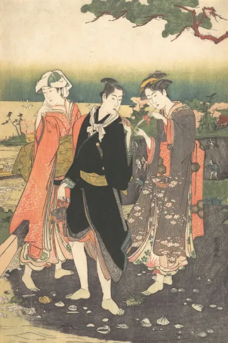 Framed Print : On Shinagawa Beach at Ebb-Tide, ca. 1790-1825. Creator: Utagawa Toyokuni I Framed Print : On Shinagawa Beach at Ebb-Tide, ca. 1790-1825. Creator: Utagawa Toyokuni I