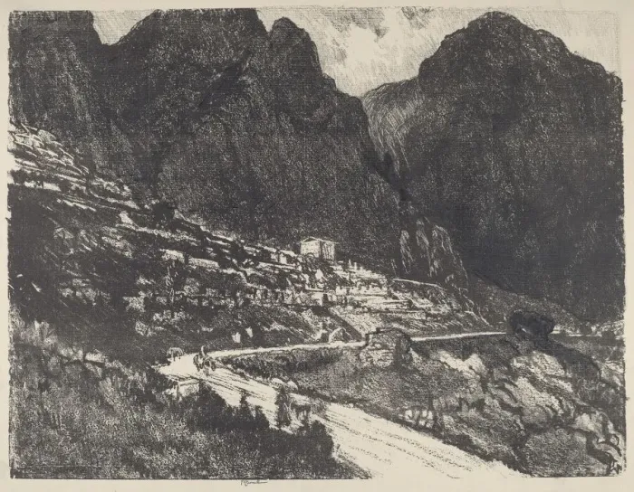 Framed Print : The Shining Rocks, Delphi, 1913. Creator: Joseph Pennell Framed Print : The Shining Rocks, Delphi, 1913. Creator: Joseph Pennell