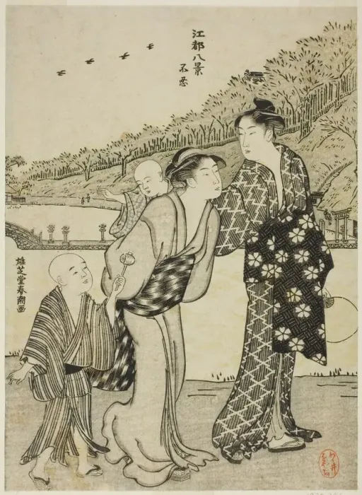 Framed Print : Shinobazu Pond, from the series Eight Views of Edo (Koto hakkei), c Framed Print : Shinobazu Pond, from the series Eight Views of Edo (Koto hakkei), c