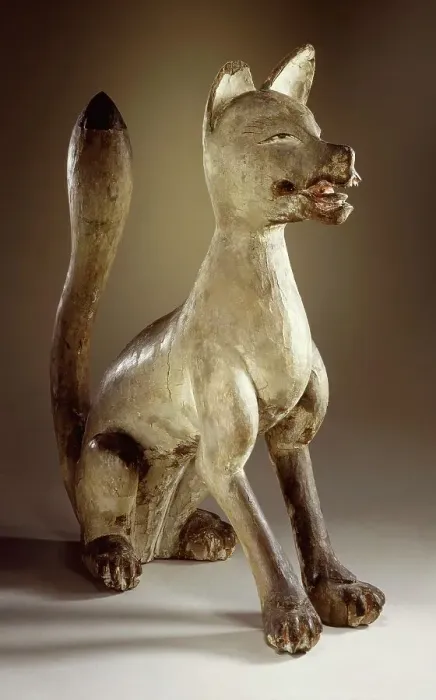 Framed Print : Shinto Sculpture in the Shape of a Seated Fox, 16th century. Creator: Unknown Framed Print : Shinto Sculpture in the Shape of a Seated Fox, 16th century. Creator: Unknown