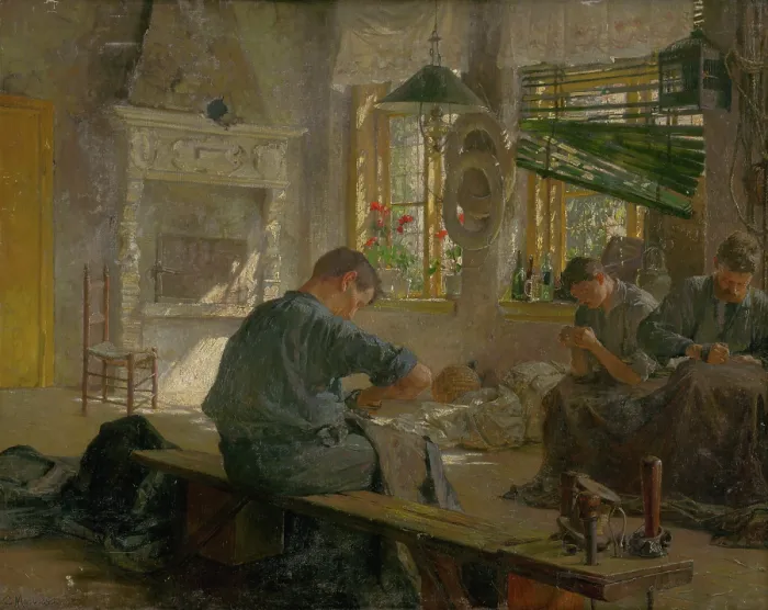 Framed Print : Ship Builders, around 1910. Creator: Gustav Mally Framed Print : Ship Builders, around 1910. Creator: Gustav Mally