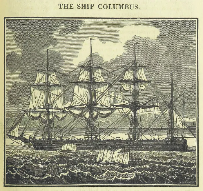 Framed Print : The Ship Columbus, 1826. Creator: Unknown Framed Print : The Ship Columbus, 1826. Creator: Unknown