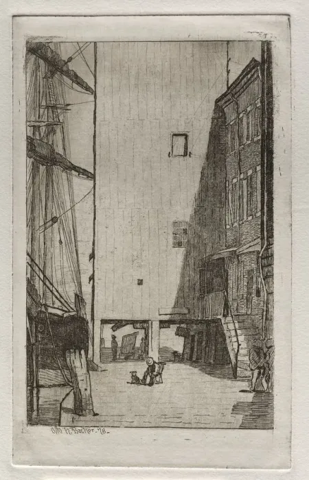 Framed Print : Ship and Elevator, 1878. Creator: Otto H. Bacher (American, 1856-1909) Framed Print : Ship and Elevator, 1878. Creator: Otto H. Bacher (American, 1856-1909)