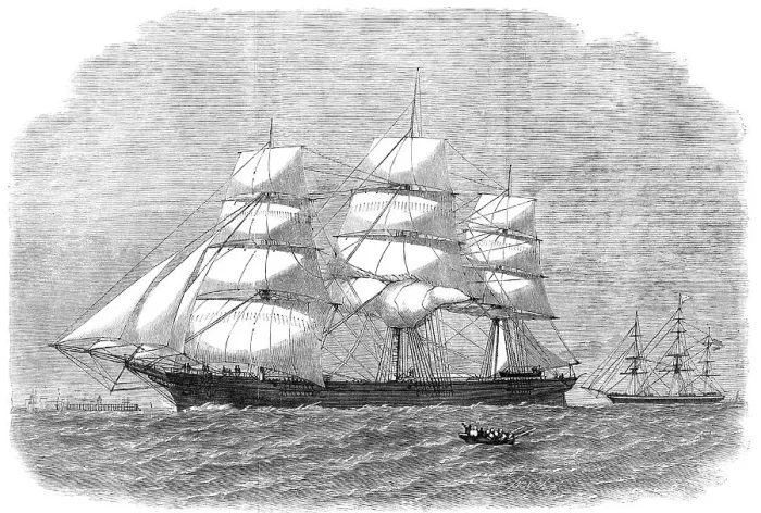 Framed Print : The ship Glad Tidings, with a cargo of American cotton, entering the port of Liverpool, 1865. Creator: Smyth Framed Print : The ship Glad Tidings, with a cargo of American cotton, entering the port of Liverpool, 1865. Creator: Smyth