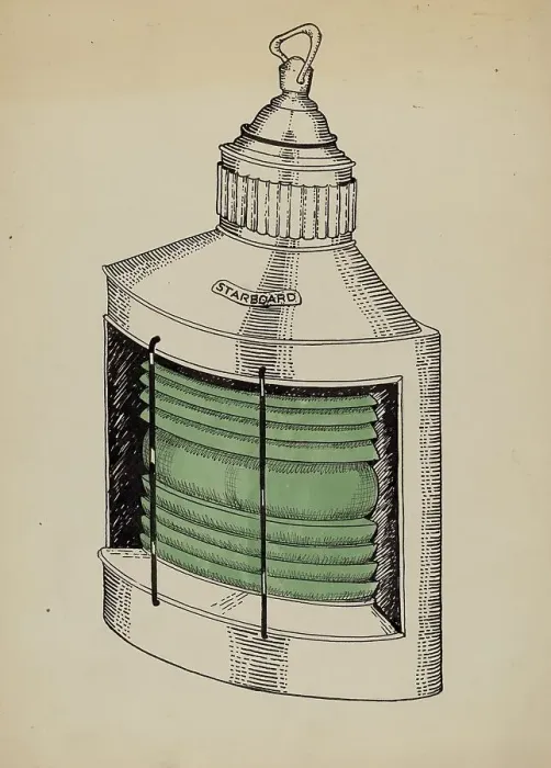 Framed Print : Ship Lantern, c. 1936. Creator: Florence Huston Framed Print : Ship Lantern, c. 1936. Creator: Florence Huston
