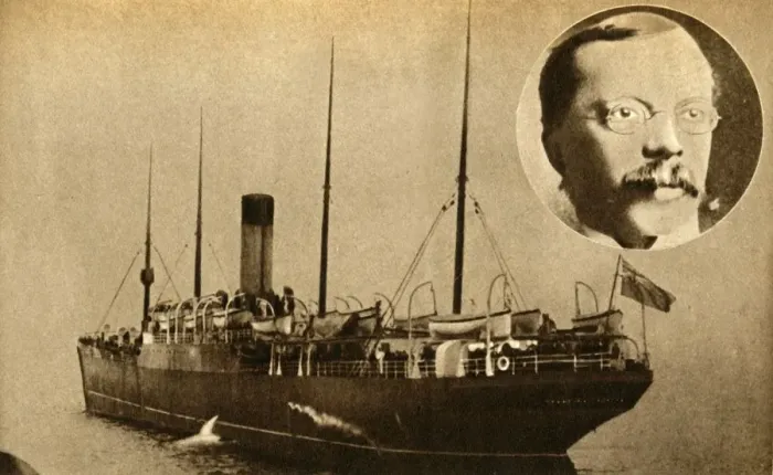 Framed Print : The ship Montrose - Wireless Telegraphy Used To Catch A Murderer, 1910, (1933). Creator Framed Print : The ship Montrose - Wireless Telegraphy Used To Catch A Murderer, 1910, (1933). Creator