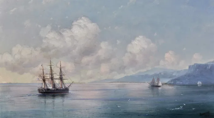Framed Print : Ship off the Crimean Coast, 1881. Creator: Aivazovsky, Ivan Konstantinovich (1817-1900) Framed Print : Ship off the Crimean Coast, 1881. Creator: Aivazovsky, Ivan Konstantinovich (1817-1900)