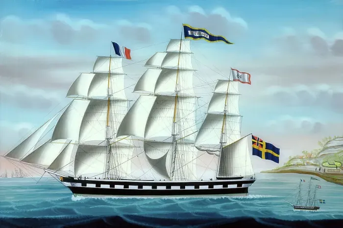 Framed Print : The ship Superior, (c1830s). Creator: Petrus Weyts Framed Print : The ship Superior, (c1830s). Creator: Petrus Weyts