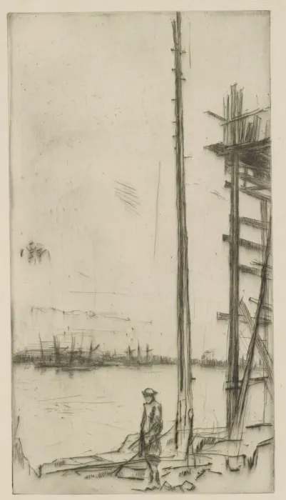 Framed Print : Shipbuilders Yard, Liverpool, 1875. Creator: James Abbott McNeill Whistler Framed Print : Shipbuilders Yard, Liverpool, 1875. Creator: James Abbott McNeill Whistler
