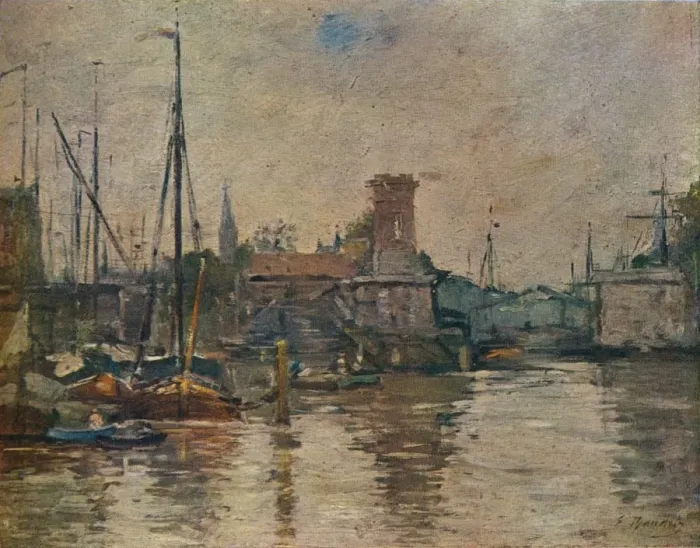 Framed Print : Shipping, 19th century. Artist: Eugene Louis Boudin Framed Print : Shipping, 19th century. Artist: Eugene Louis Boudin