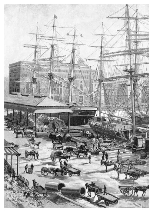 Framed Print : Shipping, Circular Quay, Sydney, New South Wales, Australia, 1886. Artist: JR Ashton Framed Print : Shipping, Circular Quay, Sydney, New South Wales, Australia, 1886. Artist: JR Ashton