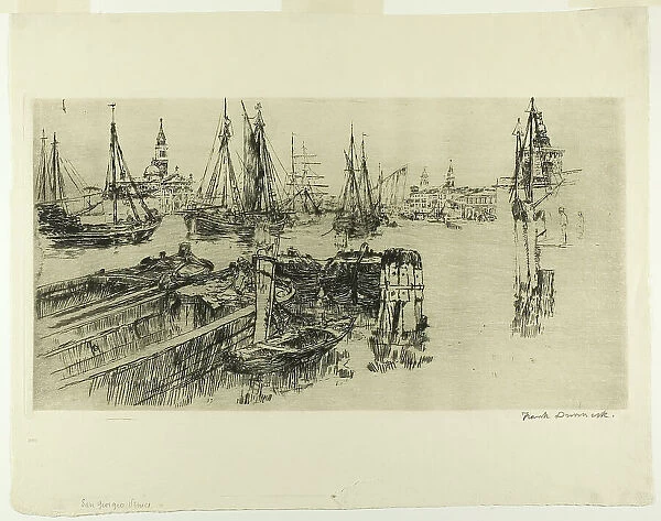Shipping on the Giudeca (The Docks), 1883. Creator: Frank Duveneck