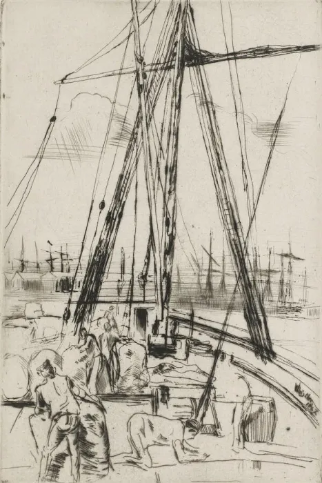Framed Print : Shipping at Liverpool, 1867. Creator: James Abbott McNeill Whistler Framed Print : Shipping at Liverpool, 1867. Creator: James Abbott McNeill Whistler