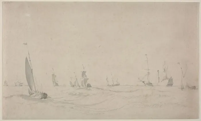 Framed Print : Shipping on a Rough Sea, 1665?. Creator: Willem van de Velde (Dutch, c. 1611-1693) Framed Print : Shipping on a Rough Sea, 1665?. Creator: Willem van de Velde (Dutch, c. 1611-1693)