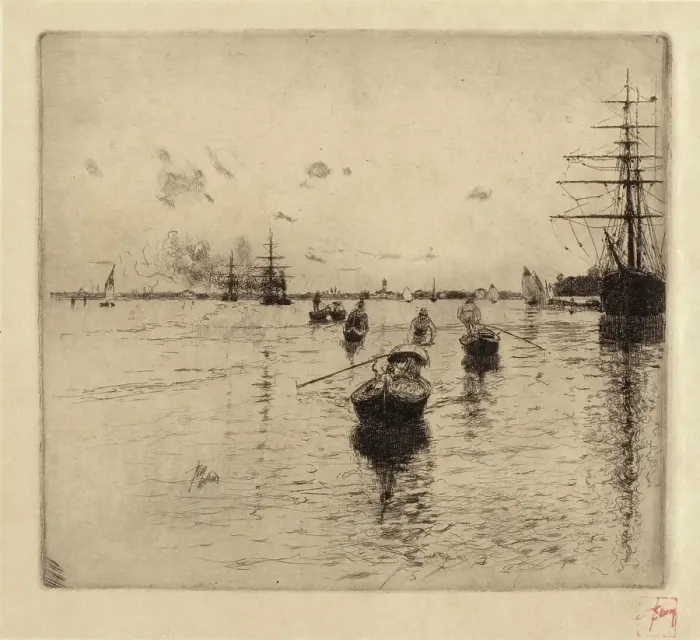 Framed Print : Shipping on the Venetian Lagoon, 1885. Creator: Robert Frederick Blum Framed Print : Shipping on the Venetian Lagoon, 1885. Creator: Robert Frederick Blum