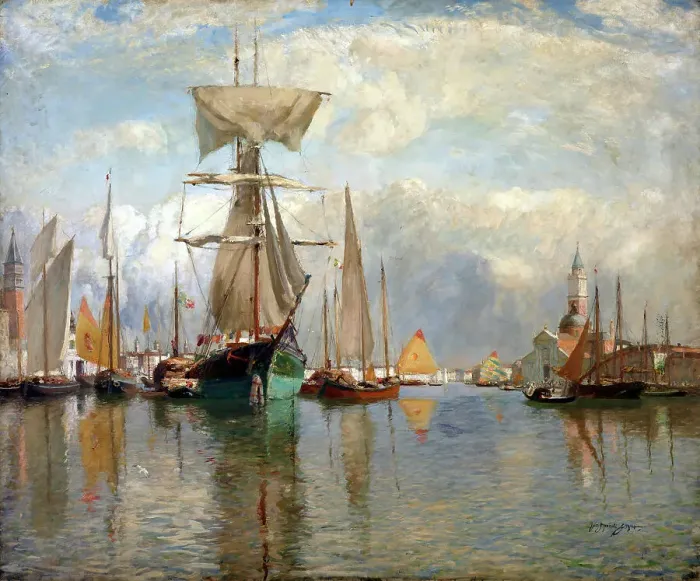 Framed Print : Shipping, Venice, c1913. Creator: David Murray Framed Print : Shipping, Venice, c1913. Creator: David Murray