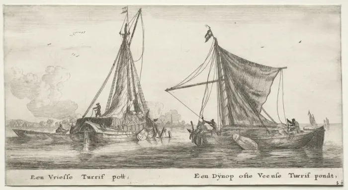 Framed Print : Ships of Amsterdam: A Frisian Peat Barge. The Dynop, near the Veensche Peat Pond Framed Print : Ships of Amsterdam: A Frisian Peat Barge. The Dynop, near the Veensche Peat Pond