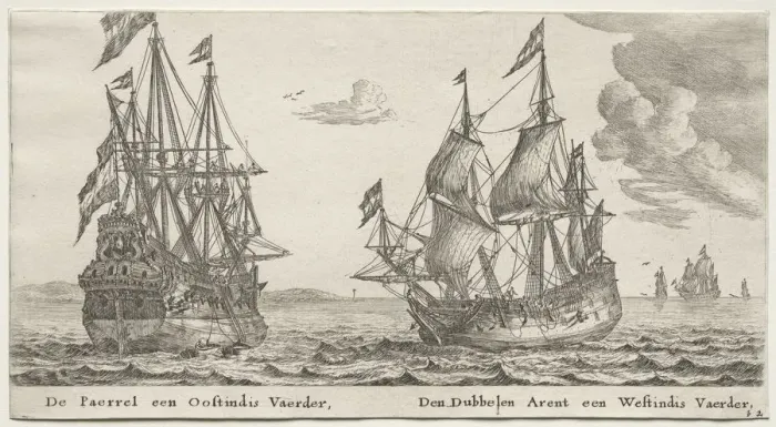 Framed Print : Ships of Amsterdam: The Pearl and East Indiaman, The Double Eagle, a West Indiaman Framed Print : Ships of Amsterdam: The Pearl and East Indiaman, The Double Eagle, a West Indiaman