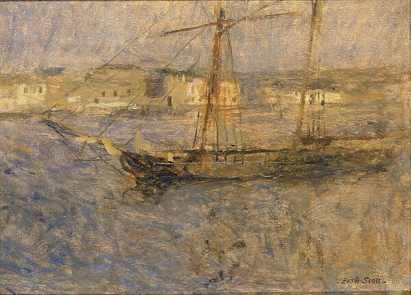 Ships at Anchor, Cherbourg no. I, n.d. Creator: Frank Edwin Scott