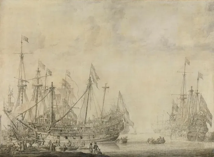 Framed Print : Ships after the Battle, 1630-1672. Creator: Willem van de Velde I Framed Print : Ships after the Battle, 1630-1672. Creator: Willem van de Velde I