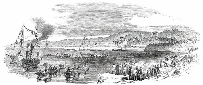 Framed Print : Ships Boat-Race at Cherbourg, 1850. Creator: Unknown Framed Print : Ships Boat-Race at Cherbourg, 1850. Creator: Unknown
