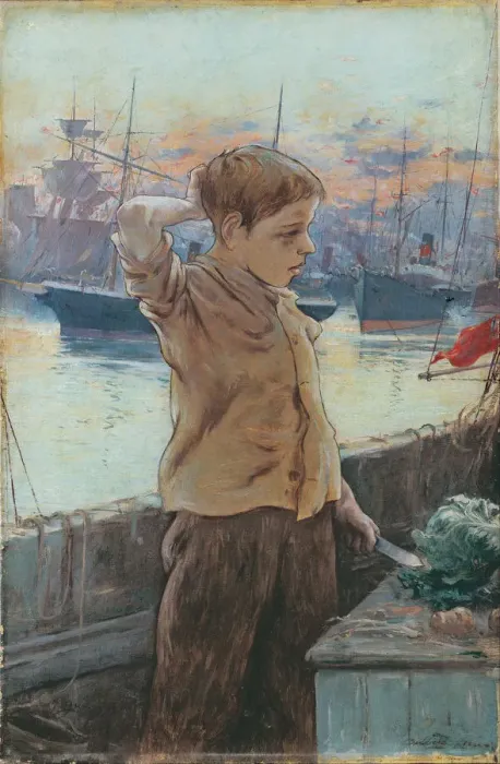 Framed Print : The ships boy, 1887. Artist: Guiard, Adolfo (1860-1916) Framed Print : The ships boy, 1887. Artist: Guiard, Adolfo (1860-1916)