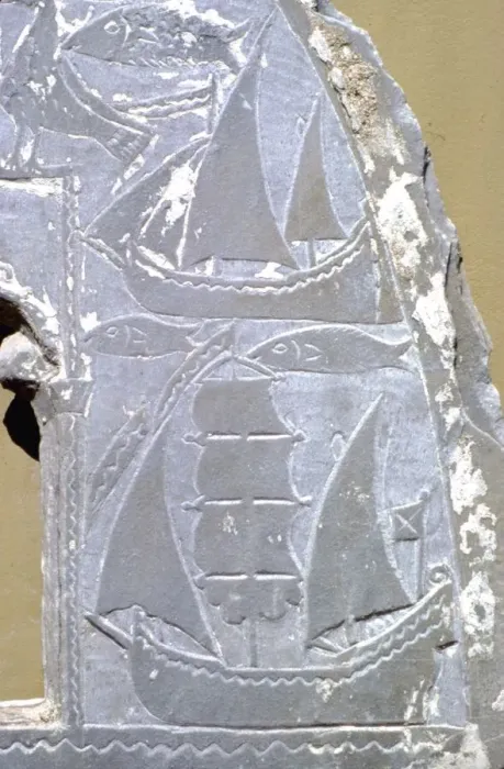 Framed Print : Detail of ships on carved lunette (window) from Greek Byzantine church, 9th-10th Century Framed Print : Detail of ships on carved lunette (window) from Greek Byzantine church, 9th-10th Century