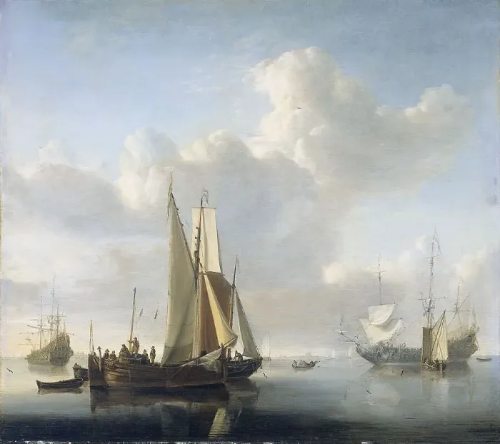Framed Print : Ships before the Coast, after 1670. Creator: Willem van de Velde the Younger Framed Print : Ships before the Coast, after 1670. Creator: Willem van de Velde the Younger