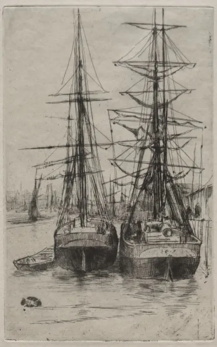 Framed Print : The Two Ships. Creator: James McNeill Whistler (American, 1834-1903) Framed Print : The Two Ships. Creator: James McNeill Whistler (American, 1834-1903)