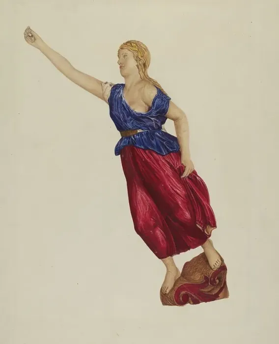 Framed Print : Ship's Figurehead, c. 1939. Creator: Lucille Lacoursiere Framed Print : Ship's Figurehead, c. 1939. Creator: Lucille Lacoursiere