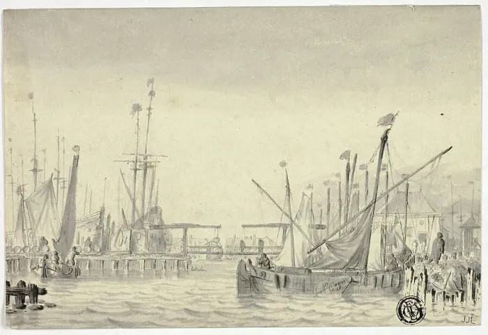 Framed Print : Ships in Harbor, n.d. Creator: Pieter Coopse Framed Print : Ships in Harbor, n.d. Creator: Pieter Coopse