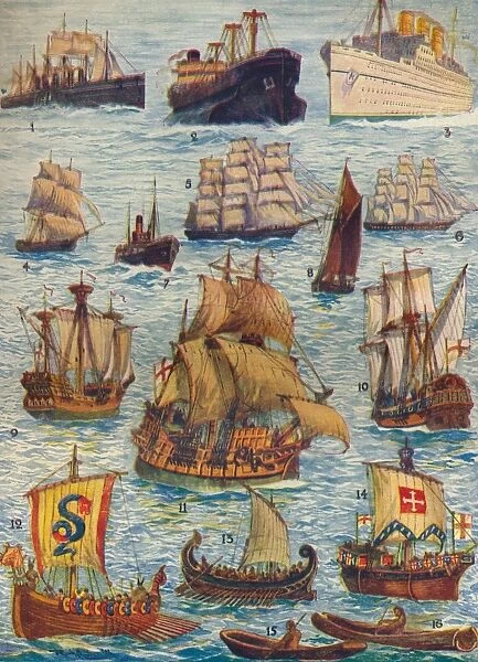 Ships of many kinds and many centuries, c1934