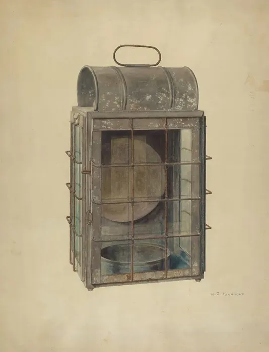 Framed Print : Ship's Lantern, c. 1942. Creator: Arthur Ringold Framed Print : Ship's Lantern, c. 1942. Creator: Arthur Ringold