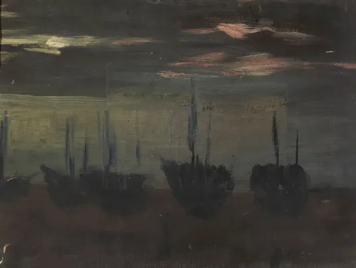 Framed Print : Ships in Moonlight, n. d. Creator: Alice Pike Barney Framed Print : Ships in Moonlight, n. d. Creator: Alice Pike Barney