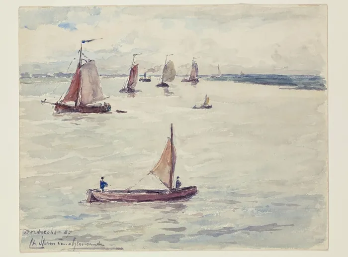 Framed Print : Ships near Dordrecht, 1887. Creator: Carel Nicolaas Storm Framed Print : Ships near Dordrecht, 1887. Creator: Carel Nicolaas Storm