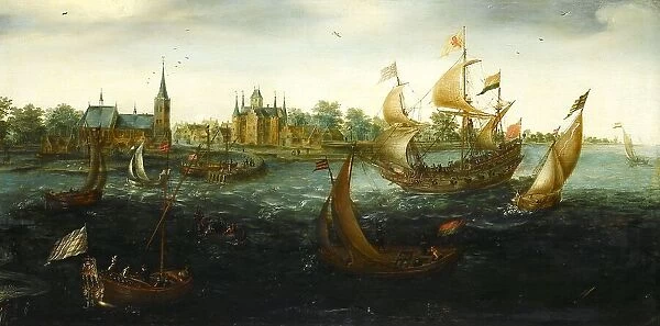 Ships off IJsselmonde, 1617. Creator: Aert Anthonisz