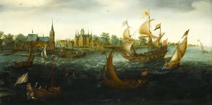 Framed Print : Ships off IJsselmonde, 1617. Creator: Aert Anthonisz Framed Print : Ships off IJsselmonde, 1617. Creator: Aert Anthonisz