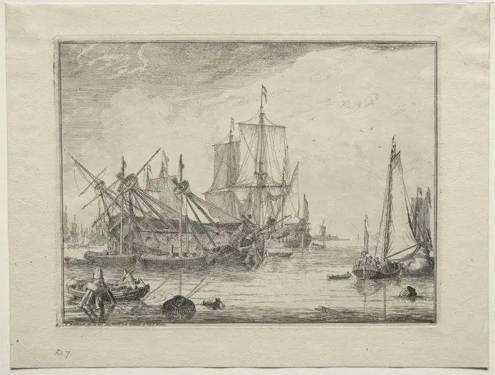 Framed Print : Ships Under Repair, 1701. Creator: Ludolf Backhuysen (Dutch, 1631-1708); Ludolf Backhuysen (Dutch Framed Print : Ships Under Repair, 1701. Creator: Ludolf Backhuysen (Dutch, 1631-1708); Ludolf Backhuysen (Dutch