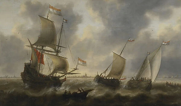 Ships at Sea, 1660-1669. Creator: Jacob Adriaensz. Bellevois