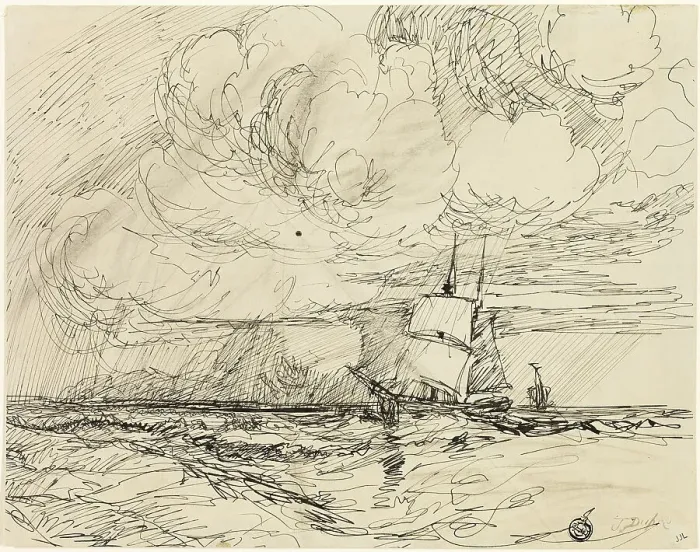 Framed Print : Ships at Sea During Storm, 1830 / 49 Framed Print : Ships at Sea During Storm, 1830 / 49
