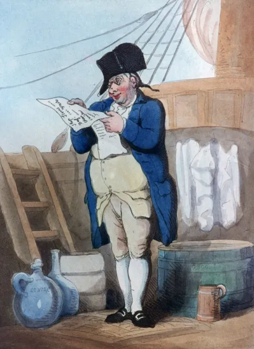 Framed Print : Ships Stores Clerk, 1799. Artist: Thomas Rowlandson Framed Print : Ships Stores Clerk, 1799. Artist: Thomas Rowlandson