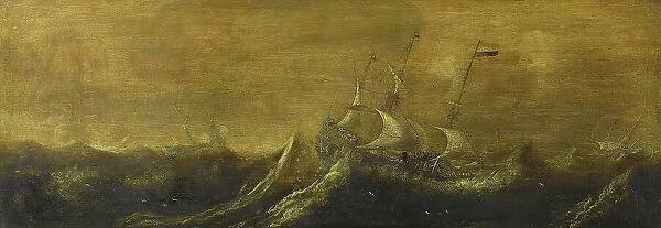 Ships in a Storm, 1600-1652. Creator: Andries van Eertvelt