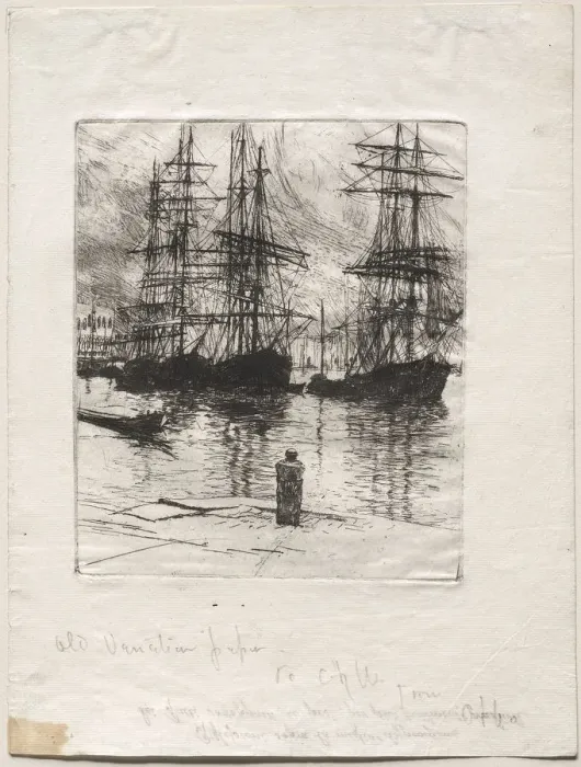 Framed Print : Three Ships, Venice, 1880. Creator: Otto H. Bacher (American, 1856-1909) Framed Print : Three Ships, Venice, 1880. Creator: Otto H. Bacher (American, 1856-1909)