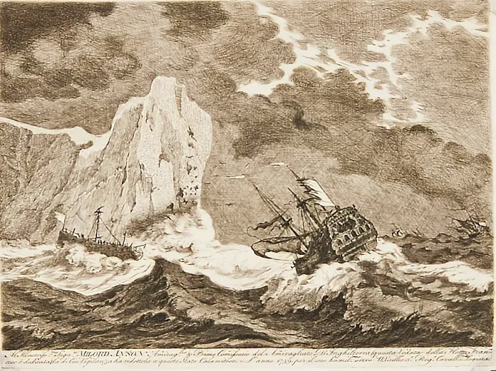 Framed Print : Ships of War in a Storm, 1750s-1770s Creator: William Baillie Framed Print : Ships of War in a Storm, 1750s-1770s Creator: William Baillie