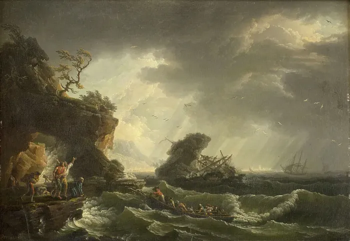 Framed Print : A Shipwreck, 1729-1789. Creator: Claude-Joseph Vernet