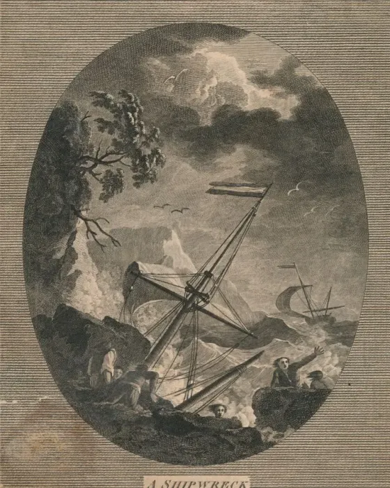 Framed Print : A Shipwreck, 1773. Creator: John Pye Framed Print : A Shipwreck, 1773. Creator: John Pye