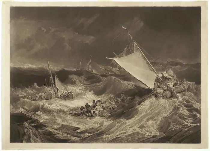 Framed Print : A Shipwreck, 1805 / 07. Creator: Charles Turner Framed Print : A Shipwreck, 1805 / 07. Creator: Charles Turner