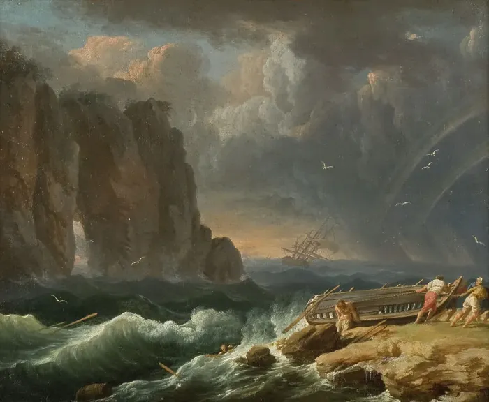 Framed Print : Shipwreck, c18th century. Creator: Unknown Framed Print : Shipwreck, c18th century. Creator: Unknown