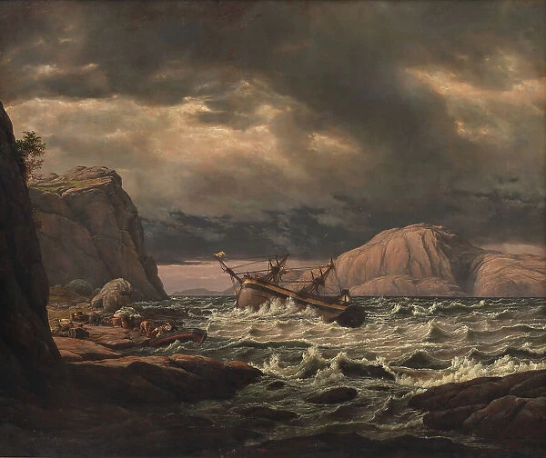 A Shipwreck on the Coast of Norway;A Shipwreck on the Coast Near Bergen, 1831-1832. Creator: Johan Christian Dahl